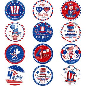 288Pcs Independence Day Patriotic Stickers, Cute 4th of July Sticker Decal Patriotic Label Star American Flag Stickers Independence Day Sealing Labels for 4th of July Party Favor Supplies