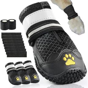 Cupount Dog Shoes for Small Dogs – Breathable Anti-Slip Booties for Hot Pavement, Outdoor Paw Protectors for Walking, Hiking, Running (4 Pcs, Fits 20–25 lbs)