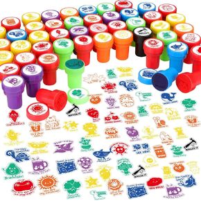 50 Pcs Teacher Stamps for Classroom Self Inking Stamps Colorful Reward Stamper Motivational Classroom Stamper for Teacher Encouraging Kid Student Homework School Carnival Prize 50 Designs