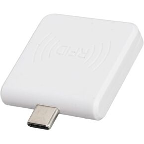 Type C RFID Card Reader, 13.56Mhz RFID IC Card Reader with Type C Male, Mini Portable Contactless Mobile Phone Card Reader for Android (White)