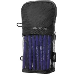 Mr. Pen- Standing Pencil Case Pouch, Sit & Lay Mesh-View Design, Black with Gray Zipper, Interior Pocket & 2 Elastic Binder Loops, Cute Pencil Case for Girls and Boys