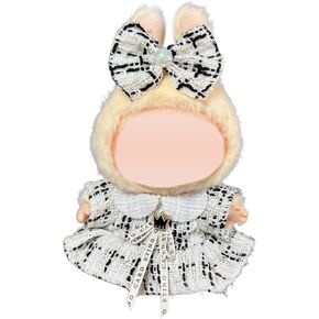 Clothes Compatible with 17cm Dolls Accessories, Includes Bibs, Bodysuit, Stylish Adorable Doll Clothing Accessories ( No Doll (Black)