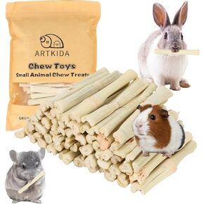 2.7lb Sweet Bamboo Sticks for Rabbits Chew Sticks Toys Guinea Pig Hamster Chinchilla Molar Treats Snacks, Natural Teeth Grinding Toys