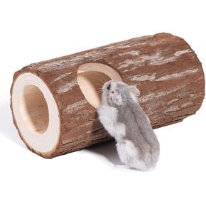 Niteangel Natural Hamster Mouse Tube Tube Tuy Forest Forest Trunk Trunk for Hamstters و Gerbils والفئران أو حيوانات أليفة صغيرة الحجم (فتحة واحدة)
