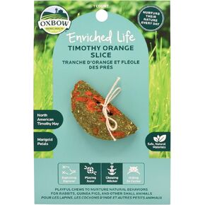 Oxbow Enriched Life Timothy Orange Slice, Playful Chew for Small Animals, Timothy Hay Toy, Chewing Toy for Guinea Pigs, Rabbits, and Other Small Animals, 1 Count