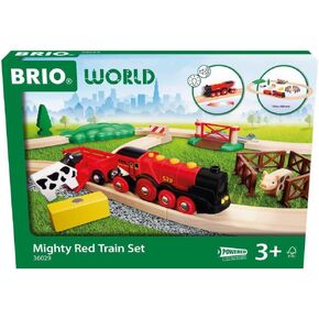 BRIO World - 36029 Mighty Red Train Set | Toy Train Set for Kids Aged 3 Years Up