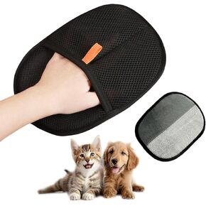 UDEE Pet Hair Removal Gloves, Electrostatic Double-Sided Grooming Gloves for Dogs & Cats, Reusable Pet Deshedding Gloves for Carpet, Couch,Clothing and Other Surfaces