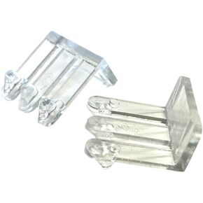 8-Pack, False Front Clip Set for 3/4in Material - Plastic, Transparent, Secure & Easy Installation, Ideal for Kitchen & Bathroom Cabinets, Made in USA