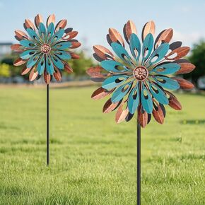 Wind Spinner Outdoor Yard Decor, Wind Spinners for Yard and Garden, 63.4 inch Copper Wind Sculptures & Spinners, Windmills for Yard Decorations - Larger Spinners (B0F5B7QCM4)