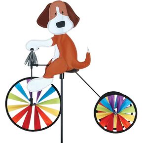Tricycle Spinner Dog 19" – Cute Canine Design, Weather-Resistant Outdoor Decor, Durable & Lightweight for Patios, Yards, and Gardens - Eye-Catching Wind Spinner with Rotating Wheels