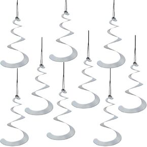 Hanging Bird Scare Spirals - 9 Pack Reflective Garden Deterrents & Decorative Wind Spinners to Scare Birds