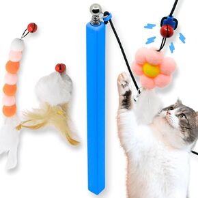 Magnetic Catch Wand (Compact 24") Cat Toy – Interactive Telescoping Wand for Indoor Cats and Kittens, Magnetic Easy Catch & Release, Durable Enrichment Toy with 3 Lures