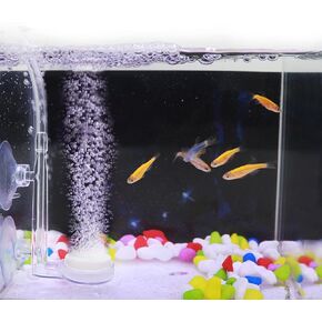 Aquarium Air Stone,0.98 Inch Fish Tank Nano Bubble Stone Kit with Check valve and Control Valve Quiet Extremely High Dissolved Oxygen Diffuser Makes Extremely Tiny Bubbles for Betta Fish,shrimp