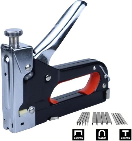 Oil-Free Pneumatic Staple Gun Heavy-Duty Stapler Decorative Nail Gun Heavy Duty 3-in-1 Nail Gun 600 Staples Manual Nail Gun Adjustable Nail Gun in Saudi Arabia