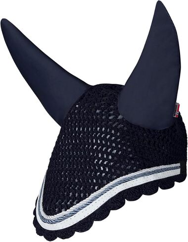 Horze B Vertigo Cameron Crochet Horse Ear Net مع أغطية أذن Lycra - الطباشير الوردي - حصان in Saudi Arabia