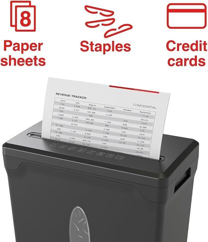 Staples Paper Shredder ، مقاطع متشابكة 15 ورقة ، مضادة للجام ، للاستخدام المكتبي والمنزل مع سلة السحب 5 جالون ، أسود in Saudi Arabia