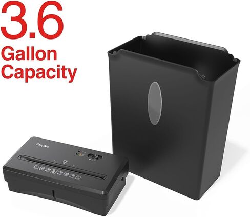 Staples Paper Shredder ، مقاطع متشابكة 15 ورقة ، مضادة للجام ، للاستخدام المكتبي والمنزل مع سلة السحب 5 جالون ، أسود in Saudi Arabia