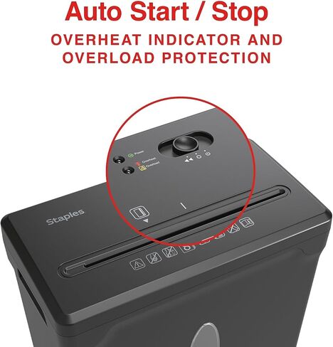 Staples Paper Shredder ، مقاطع متشابكة 15 ورقة ، مضادة للجام ، للاستخدام المكتبي والمنزل مع سلة السحب 5 جالون ، أسود in Saudi Arabia