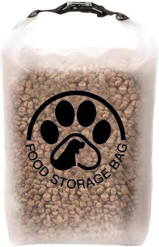 Pet Food Storage Bag for Travel - Transparent Leak-Proof Dog Food Container with Roll-Top Closure, Keeps Kibble Fresh for Camping Trip, Dog Boarding, Weekend Getaways (14 Cups) in Saudi Arabia