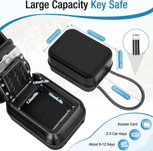 HUANLANG Key Box with Code,Key Lockbox with Removable Cable Shackle,Outdoor Waterproof Lock Boxes for Keys Outside 12-Digit Keypad Lock Box for House, Realtors, School, Office,Garage Spare Keys in Saudi Arabia