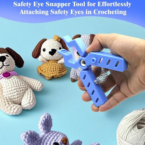 Safety Eye Snapper Tool for Crocheting Safety Eyes Attaching, for Amigurumi Crochet and Stuffed Animals Eyes 5-30mm Ergonomic Making Supplies Tool, Blue in Saudi Arabia