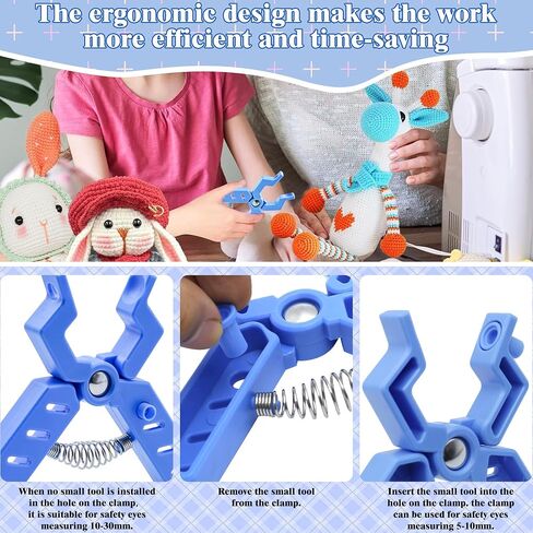 Safety Eye Snapper Tool for Crocheting Safety Eyes Attaching, for Amigurumi Crochet and Stuffed Animals Eyes 5-30mm Ergonomic Making Supplies Tool, Blue in Saudi Arabia