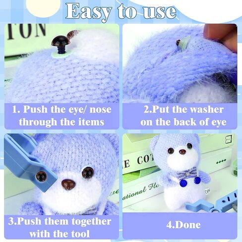 Safety Eye Snapper Tool for Crocheting Safety Eyes Attaching, for Amigurumi Crochet and Stuffed Animals Eyes 5-30mm Ergonomic Making Supplies Tool, Blue in Saudi Arabia