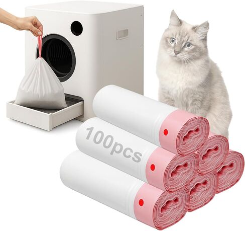 100pack 31inx18in repar tert inter inter liners for the-franting tertrice ， 4 mil أكياس القمامة سميكة إضافية أكياس النفايات أكياس القمامة مع الرباط لمعظم مربع القط التلقائي للعلامة التجارية in Kuwait
