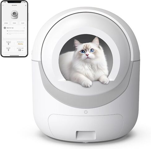 Self Cleaning Cat Litter Box with APP Control, Automatic Liiter Box for Multiple Cats, Quiet Operation, Large Space, Includes Cat Litter Box Liners in Kuwait