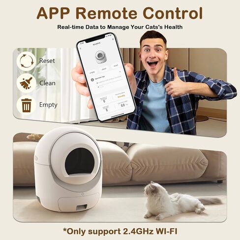 Self Cleaning Cat Litter Box with APP Control, Automatic Liiter Box for Multiple Cats, Quiet Operation, Large Space, Includes Cat Litter Box Liners in Kuwait