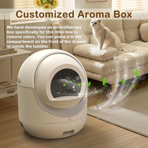 Self Cleaning Cat Litter Box with APP Control, Automatic Liiter Box for Multiple Cats, Quiet Operation, Large Space, Includes Cat Litter Box Liners in Kuwait