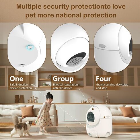 Self Cleaning Cat Litter Box with APP Control, Automatic Liiter Box for Multiple Cats, Quiet Operation, Large Space, Includes Cat Litter Box Liners in Kuwait