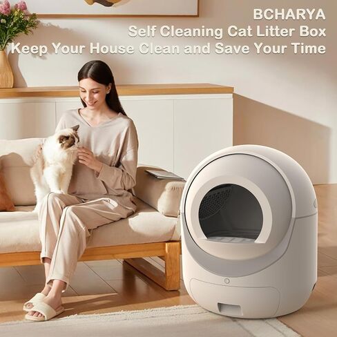 Self Cleaning Cat Litter Box with APP Control, Automatic Liiter Box for Multiple Cats, Quiet Operation, Large Space, Includes Cat Litter Box Liners in Kuwait