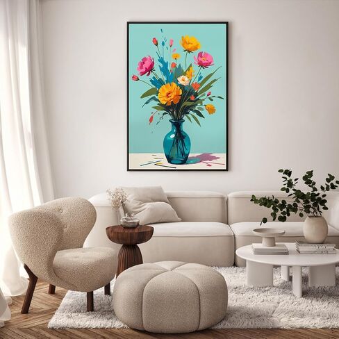 Framed Paint by Numbers Kit for Adults Beginner, Plants Easy Paint by Number Kits on Canvas Framed, Green Plant DIY Acrylic Oil Painting by Numbers with Frame for Gift Home Decor 8 x 12 inch in Saudi Arabia