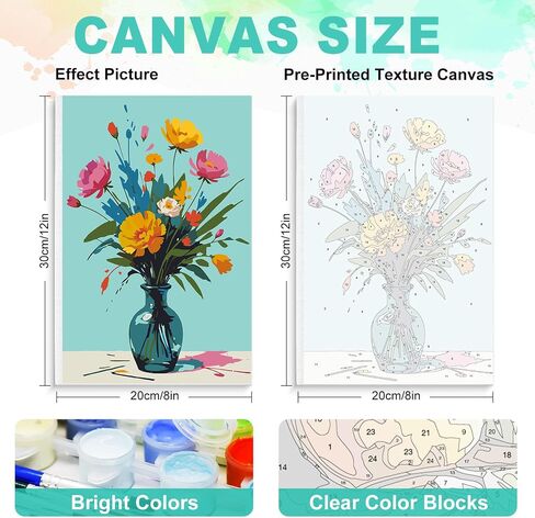 Framed Paint by Numbers Kit for Adults Beginner, Plants Easy Paint by Number Kits on Canvas Framed, Green Plant DIY Acrylic Oil Painting by Numbers with Frame for Gift Home Decor 8 x 12 inch in Saudi Arabia