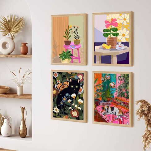 ZXQL 4 Pack Paint by Numbers Kit for Adults, Landscape DIY Adult Paint by Number Kits Pack Beginners Easy Acrylic On Canvas for Painting Home Decor Creative Wall Art 24x30 inches (mm-4) in Kuwait