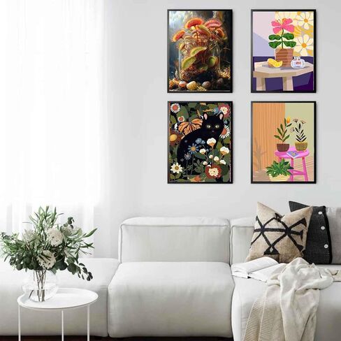 ZXQL 4 Pack Paint by Numbers Kit for Adults, Landscape DIY Adult Paint by Number Kits Pack Beginners Easy Acrylic On Canvas for Painting Home Decor Creative Wall Art 24x30 inches (mm-4) in Kuwait