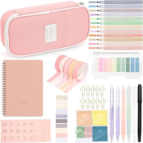 Bible Study Supplies, Bible Journaling Kit Bible Study for Women, Christian Gifts for Women, Bible Study Tools Kit with Bible Highlighters and Pens Case, Bible Annotation Kit Accessories Set (Pink) in Saudi Arabia