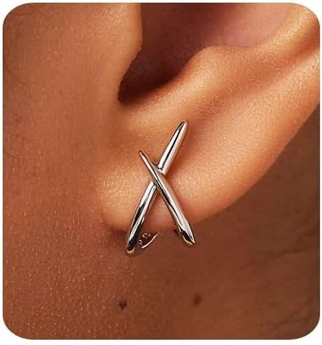 أقراط ذهبية للنساء العصرية، أقراط ذهبية عيار 14 قيراط أقراط أنيقة بسيطة بسيطة أقراط ذهبية لا تسبب الحساسية للنساء هدايا in Kuwait