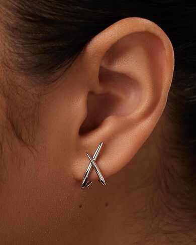 أقراط ذهبية للنساء العصرية، أقراط ذهبية عيار 14 قيراط أقراط أنيقة بسيطة بسيطة أقراط ذهبية لا تسبب الحساسية للنساء هدايا in Kuwait