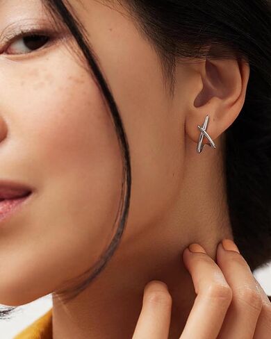 أقراط ذهبية للنساء العصرية، أقراط ذهبية عيار 14 قيراط أقراط أنيقة بسيطة بسيطة أقراط ذهبية لا تسبب الحساسية للنساء هدايا in Kuwait