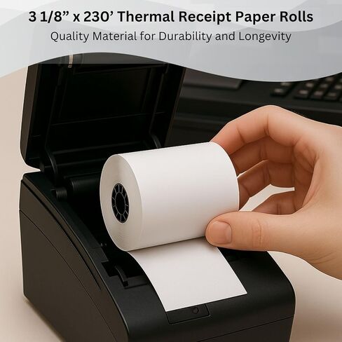 3 1/8" x 230’ Thermal Receipt Paper Rolls - BPA Free - Credit Card Paper - Point of Sale Cash Registers - 30 Rolls Per Case in Saudi Arabia