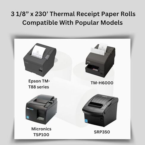 3 1/8" x 230’ Thermal Receipt Paper Rolls - BPA Free - Credit Card Paper - Point of Sale Cash Registers - 30 Rolls Per Case in Saudi Arabia
