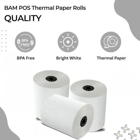 3 1/8" x 230’ Thermal Receipt Paper Rolls - BPA Free - Credit Card Paper - Point of Sale Cash Registers - 30 Rolls Per Case in Saudi Arabia