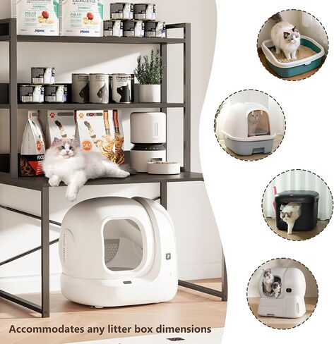 Large Self Cleaning Litter Box Table with Storage Shelf, Enclosed Hidden Cat Furniture for Large Litter Boxes, Space Saving Furniture for Cat Cage 53.5" H in Saudi Arabia