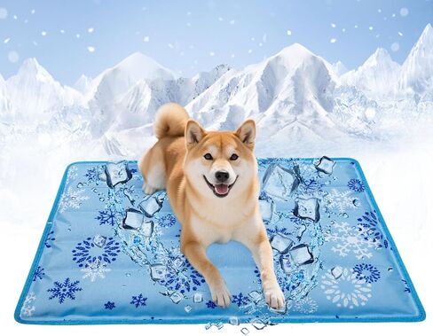 حصيرة تبريد الكلاب للكلاب والقطط - وسادة باردة ذاتية مع حقن الماء ، حصيرة الحيوانات الأليفة طويلة الأمد ومحمولة للبيت ، مقعد السيارة ، الأريكة ، الأرضية - ابق كل الصيف (الأزرق ، كبير (18.7 '*29.5') in Kuwait