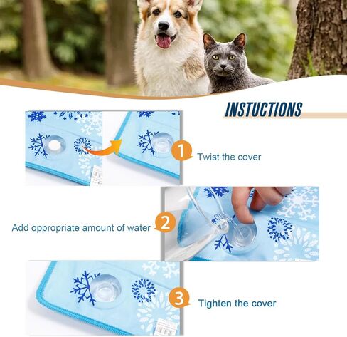 حصيرة تبريد الكلاب للكلاب والقطط - وسادة باردة ذاتية مع حقن الماء ، حصيرة الحيوانات الأليفة طويلة الأمد ومحمولة للبيت ، مقعد السيارة ، الأريكة ، الأرضية - ابق كل الصيف (الأزرق ، كبير (18.7 '*29.5') in Kuwait