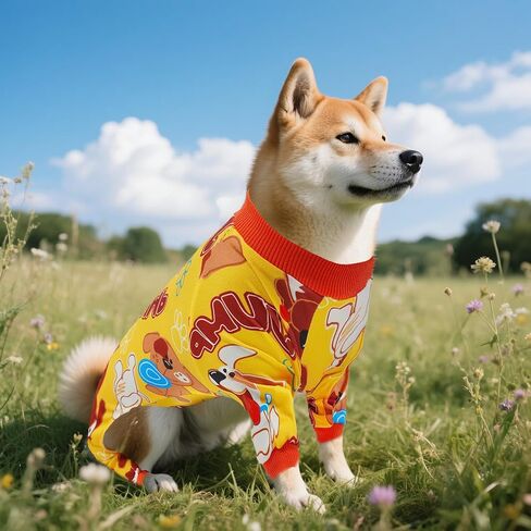 2PCS Dog Pajamas for Small Sized Doggie Pjs Clothes Puppy Onesies Outfits Pet Jammies Boy Girl Male Female Apparel Soft Lightweight Strechy Paw Bone Puppy Print S in Kuwait