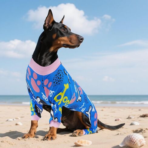 2PCS Dog Pajamas for Small Sized Doggie Pjs Clothes Puppy Onesies Outfits Pet Jammies Boy Girl Male Female Apparel Soft Lightweight Strechy Paw Bone Puppy Print S in Kuwait