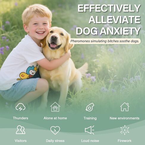 الكلاب الهادئة فيرومونات Diffuser 6 في 1 مراءة الاسترخاء الناشر مع مجموعة PET وظيفة توقيت (3 قابس في +3 إعادة ملء 48 مل) لتخفيف القلق تقليل العدوان النباح الإجهاد (ذوق) in Kuwait